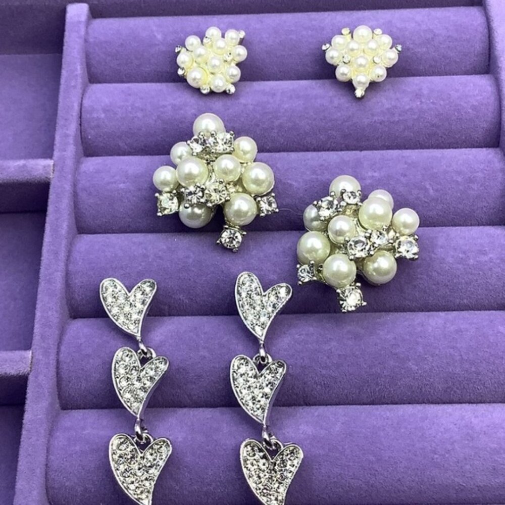 Three pairs of Pierced earrings Stylish